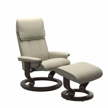 Stressless Admiral Recliner and Ottoman - Classic Base