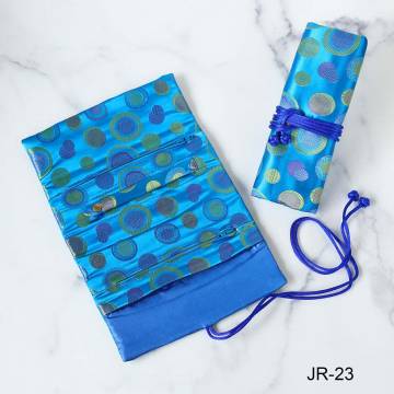 Cathayana Jewelry Roll - Polka Dots / Blue