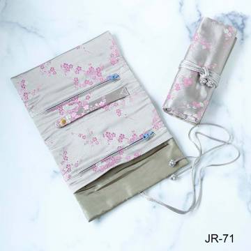 Cathayana Jewelry Roll - Cherry Blossom / Grey