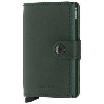 Secrid RFID Secure Mini Wallet with Button: Original Green Leather