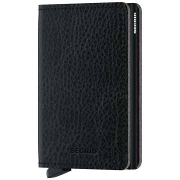 Secrid RFID Secure Slim Wallet: Black Veg Leather with Black Card Protector