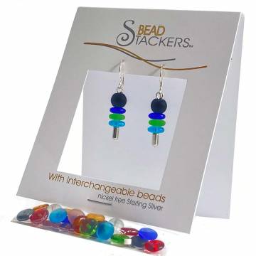 Bead Stackers AB24 Earring - Stacked Glass Beads