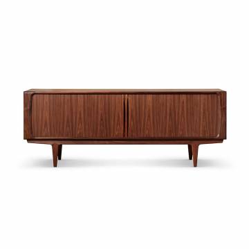 Bernh. Pedersen & Son - Lacquered 142 Walnut Sideboard - 83 inch with Tambour Doors