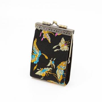 Cathayana RFID Blocking Card Purse - Black Butterfly