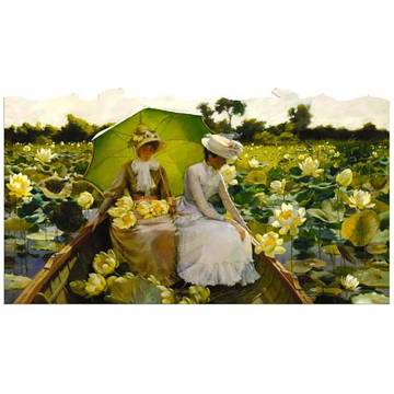Artifact Puzzles - Charles Courtney Curran LOTUS LILIES Wooden Jigsaw Puzzle
