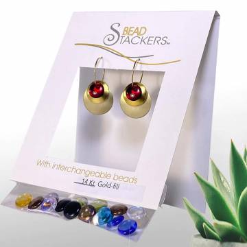 Bead Stackers LTMT40G Gold Earring, Glass Bead