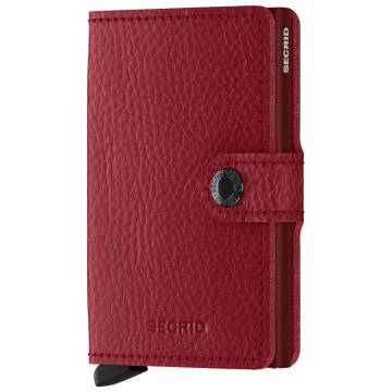 Secrid RFID Secure Mini Wallet with Button: Veg Rosso Leather