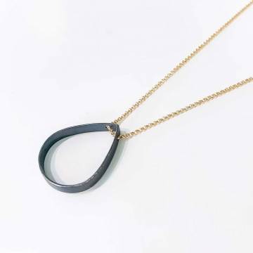 Minima Drop Necklace - Large - Mixed Metals