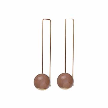 BALANCE Peach Moonstone / Gold Earrings - Long