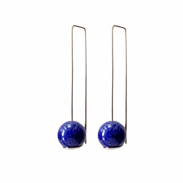 BALANCE Lapis Lazuli / Silver Earrings - Long