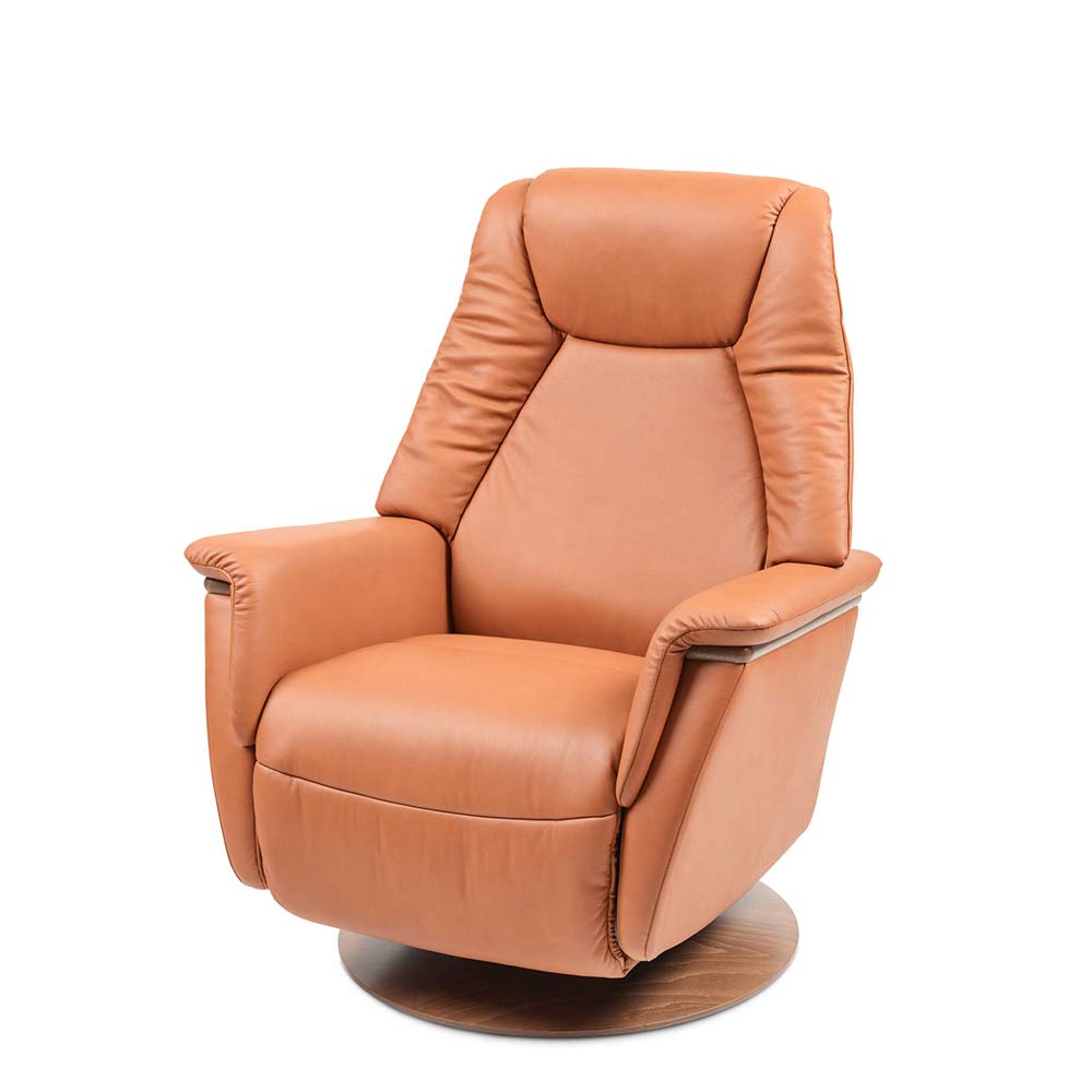 Stressless® by Ekornes® Max Medium All Leather Sand Power Swivel Recliner  Chair