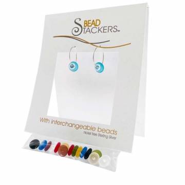 Bead Stackers LF36B Earring - Leaf Shape, Glass Bead