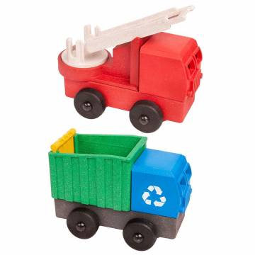 Luke's Toy Factory Fire/Recycle Truck, Two Pack