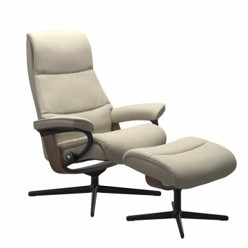 Stressless View Recliner and Ottoman - Cross Base