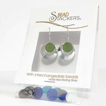 Bead Stackers OCW40M Earring, Large Circle Matte Glass