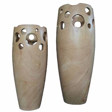 Bahari Teakwood Pierced Vase - Large