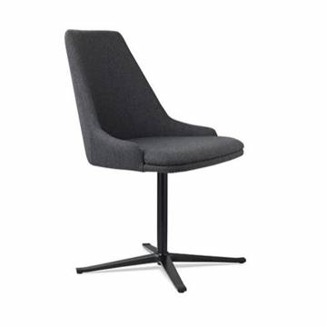 Skovby SM 815 Dining Chair with Black Aluminum Swivel Base