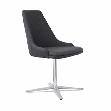 Skovby SM 817 Dining Chair with Glossy Aluminum Swivel Base