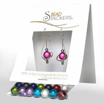 Bead Stackers TB40 Earrings, Moon Glow Dangle