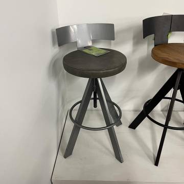 Amisco Uplift Stool With Backrest - Magnetite / Elephant