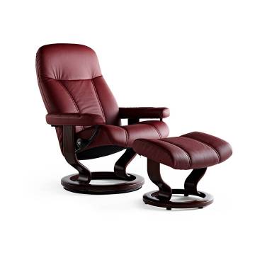 Stressless Consul Recliner and Ottoman - Classic Base