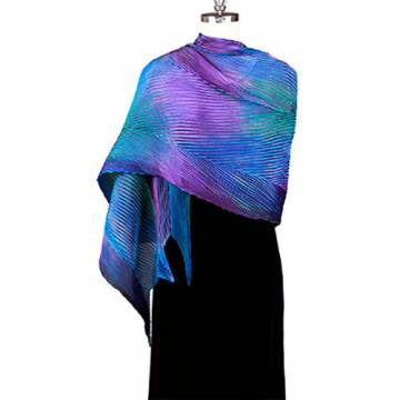 Cathayana Silk Shawl - Turquoise and Blue