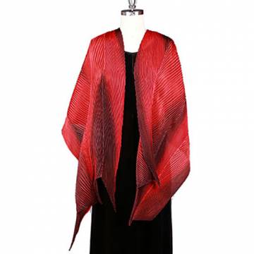 Cathayana Silk Shawl- Red and Black