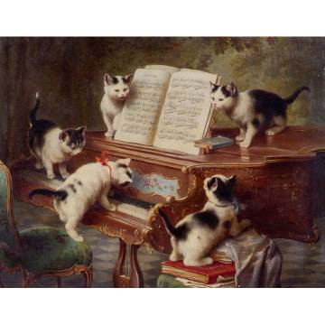 Artifact Puzzles - Reichert KITTENS RECITAL Wooden Jigsaw Puzzle