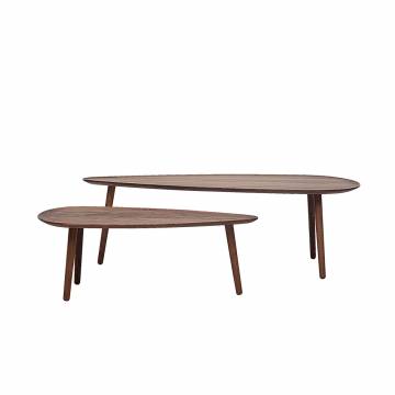 Woak MALIN Small Coffee Table - Natural Oiled Walnut with Wood Legs