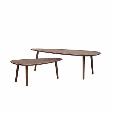 Woak MALIN Large Coffee Table - Natural Oiled Walnut with Wood Legs