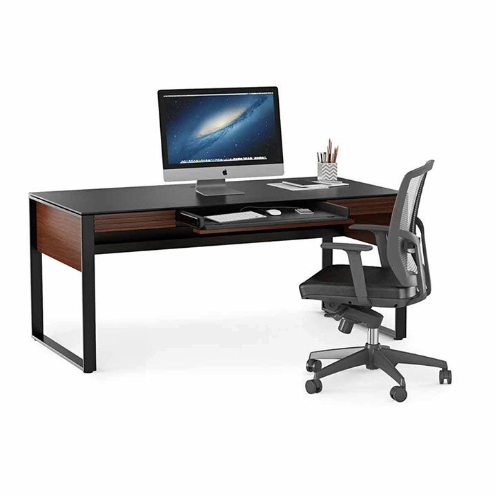 BDI Linea 6221 Office Desk - Charcoal Stained Ash