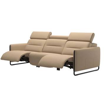 Stressless Emily V2 Three-Seat Steel Trim Sofa - Power Option