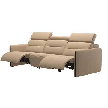 Stressless Emily V2 Three-Seat Wood Trim Sofa - Power Option