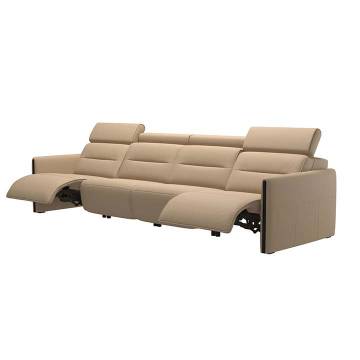 Stressless Emily V2 Four-Seat Wood Trim Sofa - Power Option