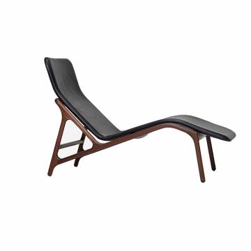 Woak MARSHALL Lounge Chair - Natural Oiled Walnut with Cashmere Black Leather