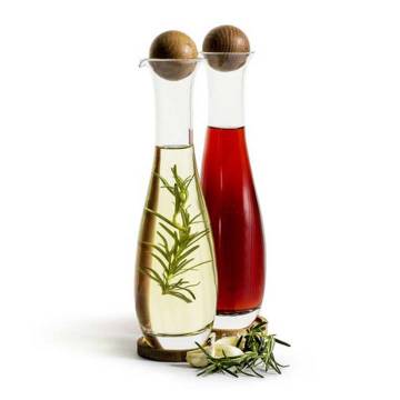 Sagaform Oil / Vinegar Bottles with Oak Stopper, Set of 2