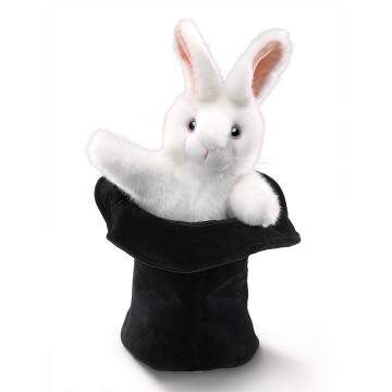 Folkmanis Rabbit in a Hat Hand Puppet